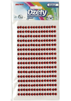 Dżety samoprzylepne czerwone 4mm 240szt