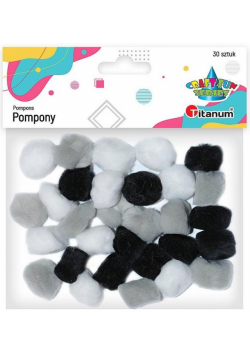 Pompony akrylowe 25mm szare 30szt.