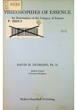 Philosophies of essence An examination of the category of essence
