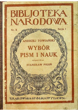 Biblioteka narodowa Towiański Wybór Pism i nauk 1922 r.
