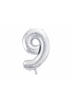 Balon foliowy 9 86cm srebrny