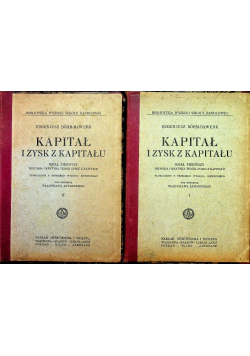 Kapitał i zysk z kapitału tom I i II ok . 1925 r.