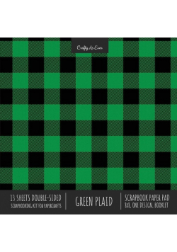 Green Plaid Scrapbook Paper Pad 8x8 Decorative Scrapbooking Kit for Cardmaking Gifts, DIY Crafts, Printmaking, Papercrafts, Check Pattern Designer Paper