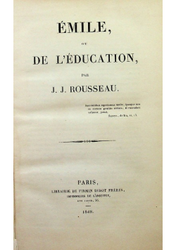 Emile ou de leducation 1848 r.
