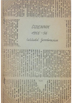 Gombrowicz Dziennik 1955 - 56