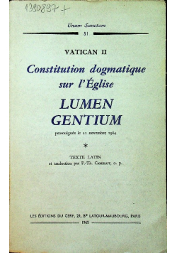 Constitution dogmatique sur l Eglise Lumen Gentium