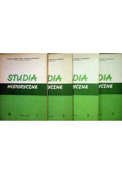 Studia historyczne rok XI nr 1 do 4