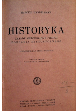 Historyka zasady metodologji i teorji 1928 r.