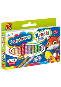 Kredki świecowe 18 kolorów BAMBINO