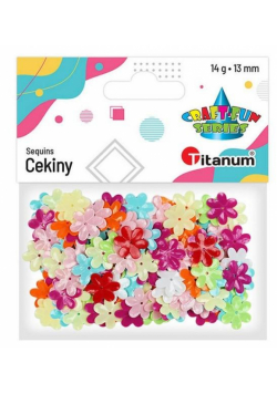 Cekiny 13mm wypukłe pastelowe kwiaty mix kolorów
