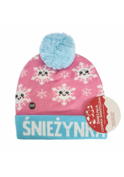 Czapka LED. Śnieżynka