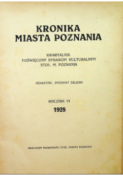 Kronika miasta Poznania rocznik VI 1928 r.