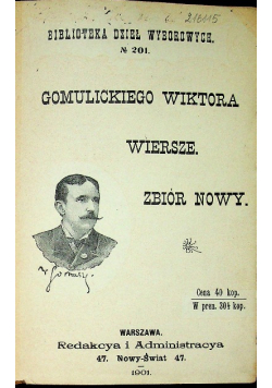 Gomulicki wiersze zbiór nowy 1901 r.