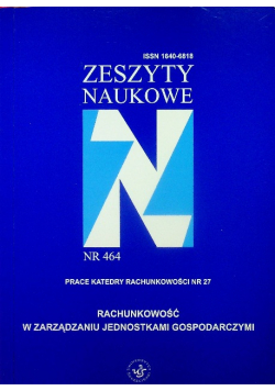 Rachunkowość w zarządzaniu jednostkami gospodarczymi