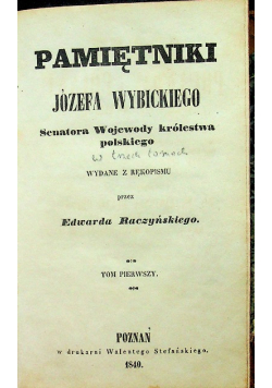 Pamiętniki Józefa Wybickiego 1840 r.