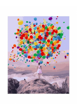 Malowanie po numerach - Wiele balonów 40x50cm
