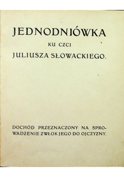 Jednodniówka ku czci Juliusza Słowackiego