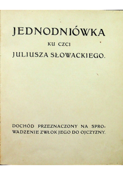 Jednodniówka ku czci Juliusza Słowackiego