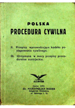 Polska procedura cywilna 1931 r.