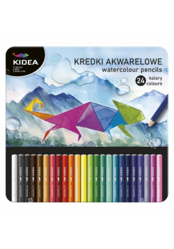 Kredki akwarelowe w metalowym pudełku 24 kolory Kidea