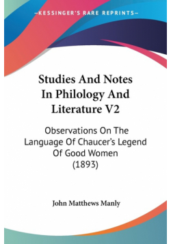 Studies And Notes In Philology And Literature V2