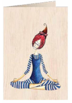 Karnet drewniany C6 + koperta Medytacja