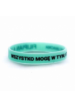 Opaska silikonowa - Wszystko mogę - turkusowa