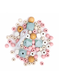 Koraliki drewniane pastel 80sz