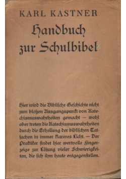 Handbuch zur Schulbibel, 1937r.