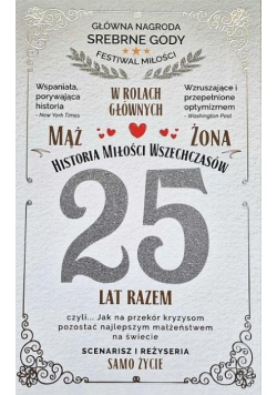Karnet 25 rocznica ślubu (srebrna)