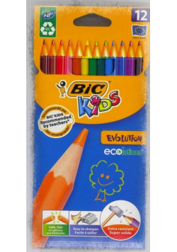 Kredki ołówkowe KIDS Evolution 12 kolorów BIC