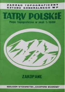 Tatry Polskie Mapa topograficzna Zakopane