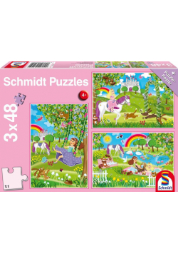 Puzzle 3x48 Księżniczki w ogrodzie G3