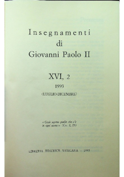Insegnamenti di Giovanni Paolo II XVI część 2 1993