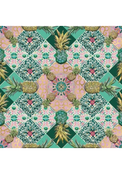 Karnet kwadrat z kopertą Pineapple Tile