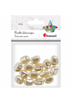 Koraliki plastikowe twist białe perłowe 20g