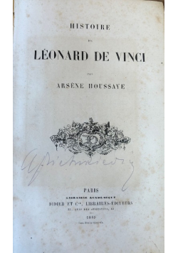 Histoire de Leonard de Vinci 1869 r.