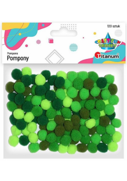 Pompony poliestrowe 10mm zielone 120szt.