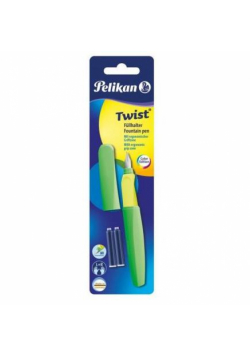 Pióro wieczne Twist P457 M neon zielony + 2 naboje