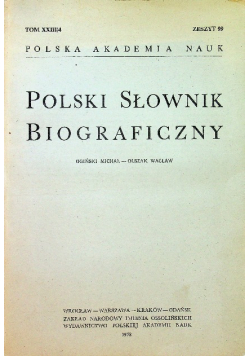 Polski Słownik Biograficzny Tom XXIII / 4  Zeszyt 99