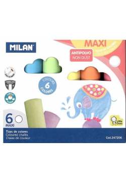 Kreda maxi okrągła 6 kolorów MILAN