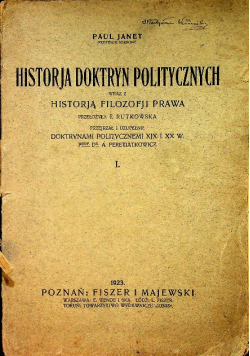 Historja doktryn politycznych 1923 r
