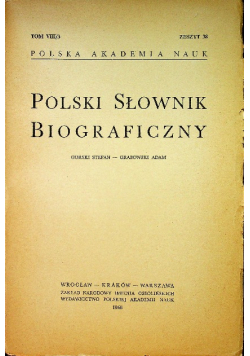 Polski słownik biograficzny Tom VIII / 3 Zeszyt 38