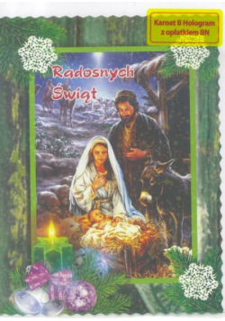 Karnet B Hologram z opłatkiem- Boże Narodzenie MIX