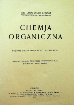 Chemja organiczna 1924 r.