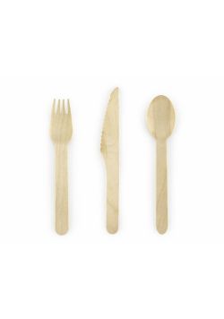 Sztućce drewniane Woodland 16cm 18szt