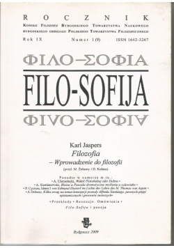 Filo sofija Filozofia wprowadzenie do filozofii rok IX numer 1 / 2009