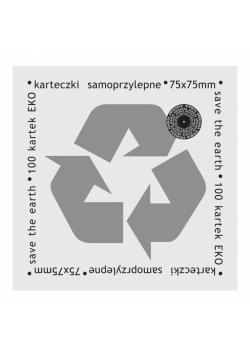 Karteczki samoprzylepne eko 75x75mm 100K białe