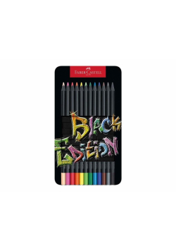 Kredki trójkątne Black Edition 12 kol. op. metal