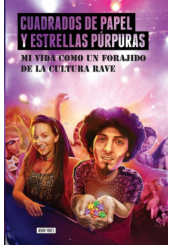 Cuadrados de papel y estrellas púrpuras